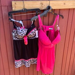 Pink and Black Lingerie Set